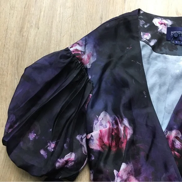 NWT Marchesa Notte Floral Cocktail Wrap Dress - Picture 9 of 16